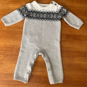 Janie and Jack one piece gray sweater outfit